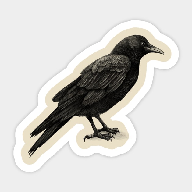 Crow Sticker by Terry Fan